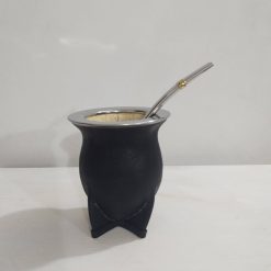 Mate camionero negro + Bombilla de Acero
