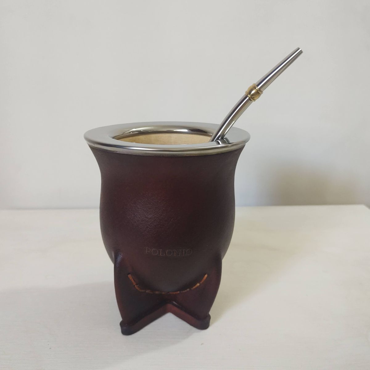 Mate camionero marrón + Bombilla de Acero